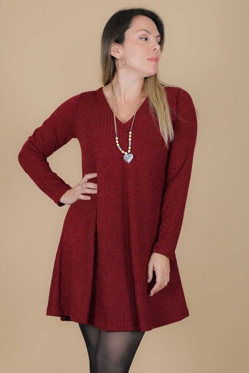 Vestido MARGARITA lanilla canuton ancho - Amanda Moda
