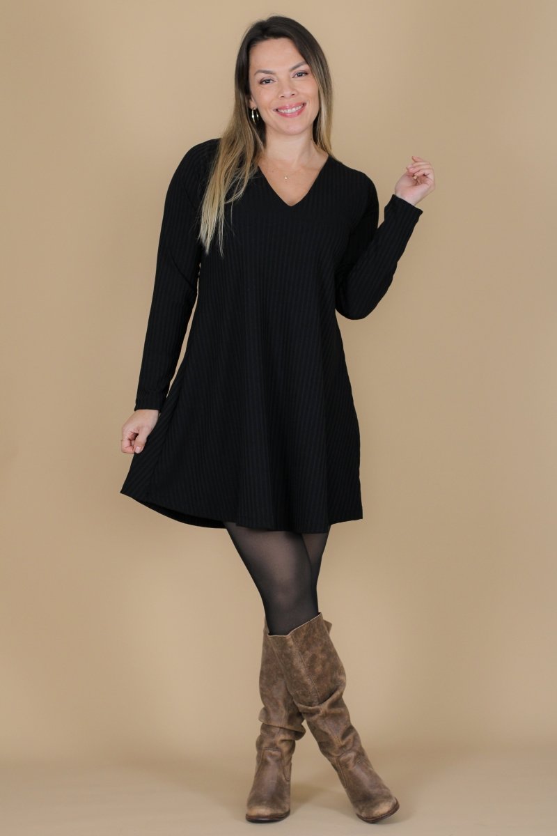 Vestido MARGARITA lanilla canuton ancho - Amanda Moda