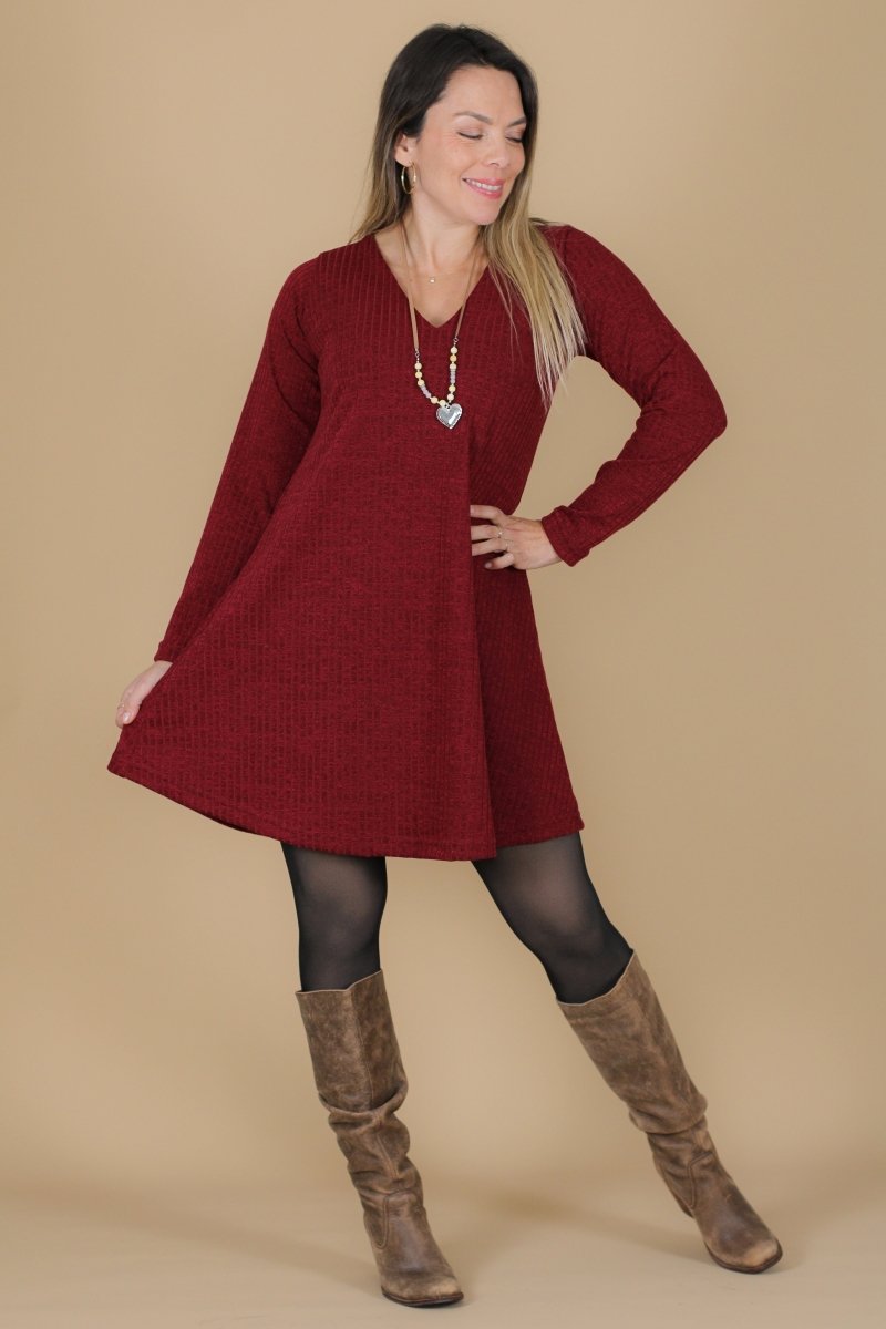 Vestido MARGARITA lanilla canuton ancho - Amanda Moda