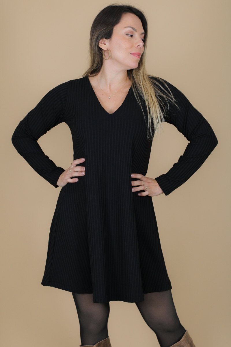 Vestido MARGARITA lanilla canuton ancho - Amanda Moda