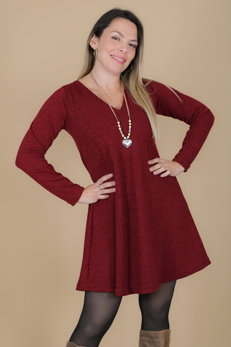 Vestido MARGARITA lanilla canuton ancho - Amanda Moda