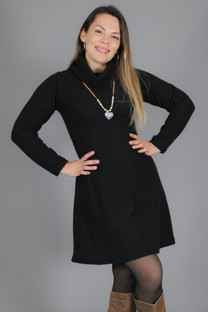 Vestido MARIELA aterciopelado acanalado - Amanda Moda