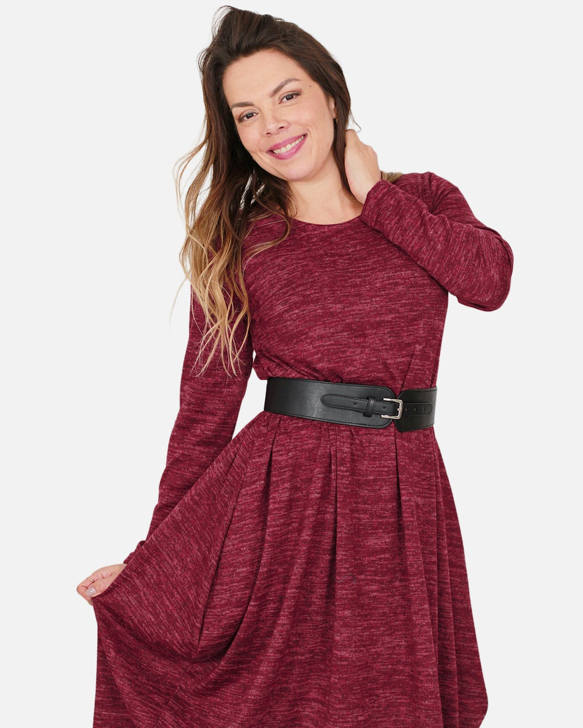 Maxivestido SOFIA Lanilla Jaspeado - Amanda Moda