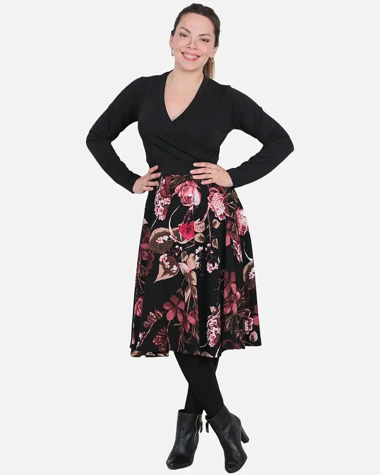 Vestido MONROE Falda Estampada - Amanda Moda